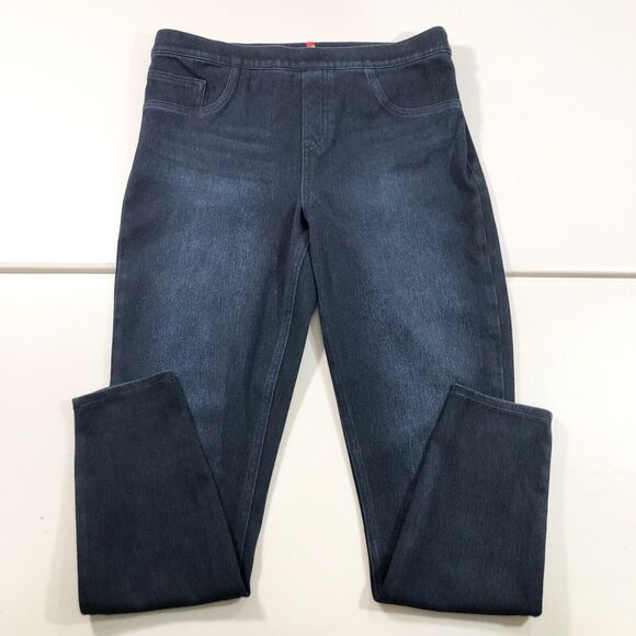 SPANX Pants - SPANX- Jean-ish Ankle Leggings Skinny Jean Dark Wash Pull On Sz Large 20018R